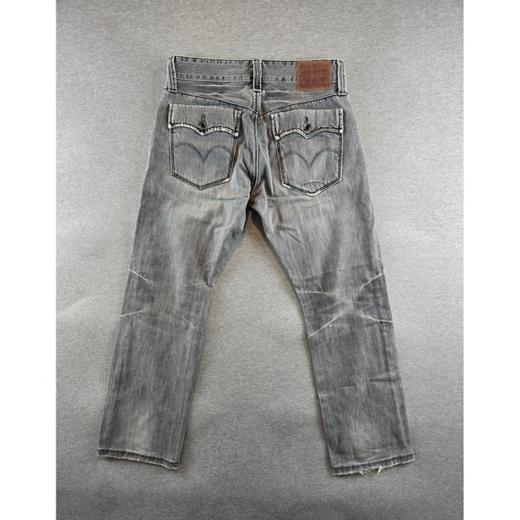 vtg Levis 514 Jeans Mens 32x30 Slim‎ Straight Flap Pockets Y2K Gray Distressed - Picture 1 of 14